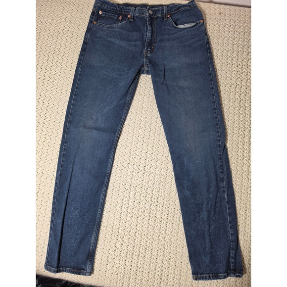Levi's Other - Levis 502 Taper Jeans Mens 34x31.5 Dark Blue Excellent Regular Taper Fit Denim